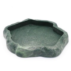 SLSON Small Green Reptile Feeder Bowl for Lizard Gecko Food