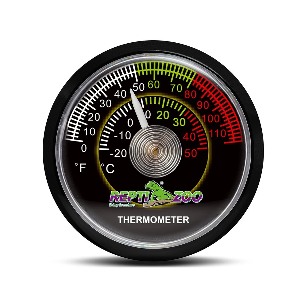 Reptile Terrarium Thermometer Dial Gauge Green Red White