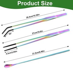 LveSunny 3PCS Stainless Steel Reptile Feeding Tongs, Reptile Tweezers Set wit…