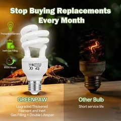 15W 5.0 UVB Reptile Light Bulb Tropical UVA Fluorescent Terrarium Lamp