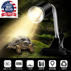 50W Halogen Bulb Included Reptile Heat Lamp Adjustable Gooseneck Aquarium Tank H
