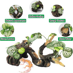 Branches for Reptiles,Crested Gecko Resin Climbing Tree Branch with Hideout Cave