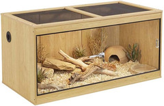 50 Gallon Reptile Tank, Front Opening Reptile Enclosure with Sliding Doors and C