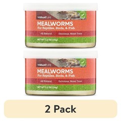 Canned Mealworms for Reptiles Birds Fish Turtles Food 2 Pack 1.2 oz