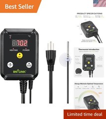 Heat Mat Thermostat for Germination & Reptiles, Safe Digital Control 1000W