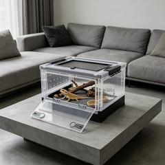 395*295*240mm Panoramic Foldable Reptile Tank 360° Clear Panel Desktop SALE