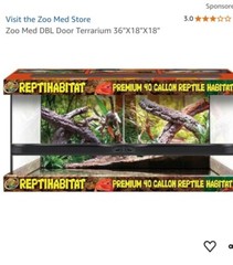 36x18x18 Zoo Med Front Opening Reptile Terrarium 50 Gallon