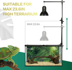 BETAZOOER Reptile Dual Lamp Stand Metal Adjustable Heating Lamp Holder Light Fix