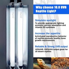 T5 Reptile Light Fixture Combo Kit 16 Watts, 12 Inches UVB Light 2×8 Watt, T5…