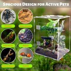 Jumping Spider Enclosure, Small Reptile Terrarium for Tarantula Hermit Crab
