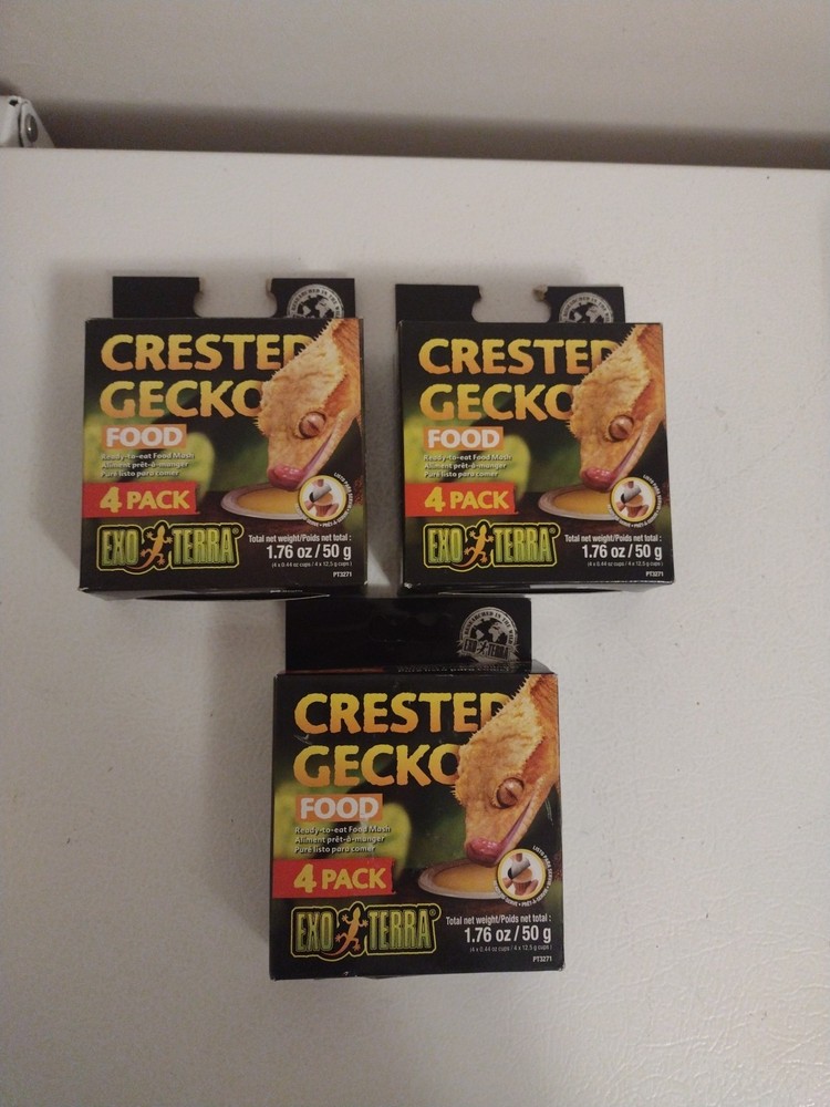 Lot Of 3 4 Pack Exo Terra Crested Gecko Yellow Food Reptile Lizard
