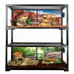 40 Gallo Glass Reptile Enclosure 30″ x 12″ x 32″ Stacked Snake Tank for Lizards