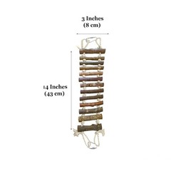 SunGrow Gecko Wooden Ladder Bridge, 14 x 3 inches, Exercise Gym, Brown