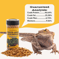 Fluker’s Freeze Dried Insects Mealworms Reptile Bird Fish Food 1.7 Oz