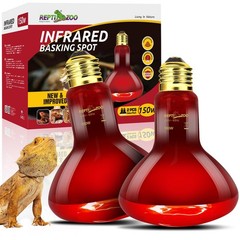 150W Heat Lamp Bulb for Reptile, 2 Pack Basking Spot Light for Reptiles & Amp…