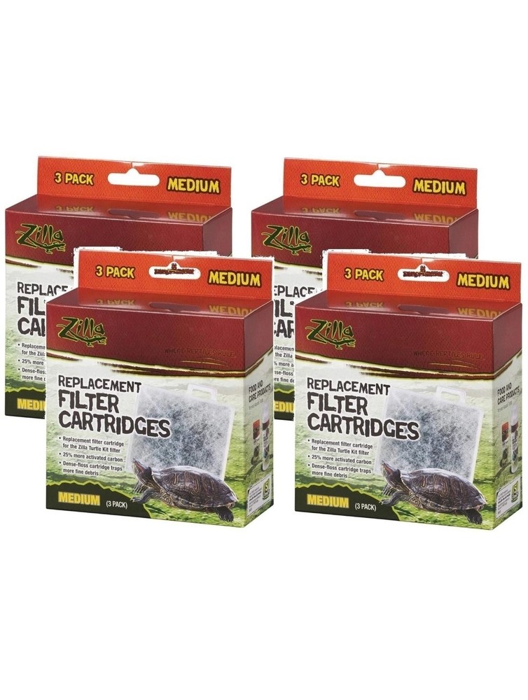 Zilla (4 Pack) Basking Platform Replacement Filter Cartridges for Aquarium (3…