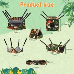 6 Pack Small Animal Hammock Set, Ferret, Guinea Pig, Rat Hanging Bed & Hideou…