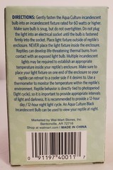 AQUA CULTURE REPTILE Basking Bulb Incandescent Lighting 60 Watt (1 Bulb) New