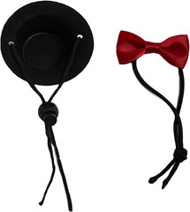 2PCS Valentine’S Day Bearded Dragon Lizard Hat and Bowtie Reptile Black Hat with