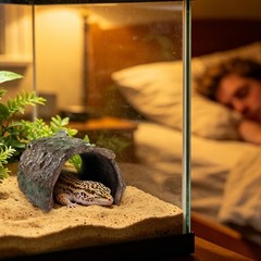 Mygeromon Reptile Hides Leopard Gecko Hideout Resin Caves Tank Brown