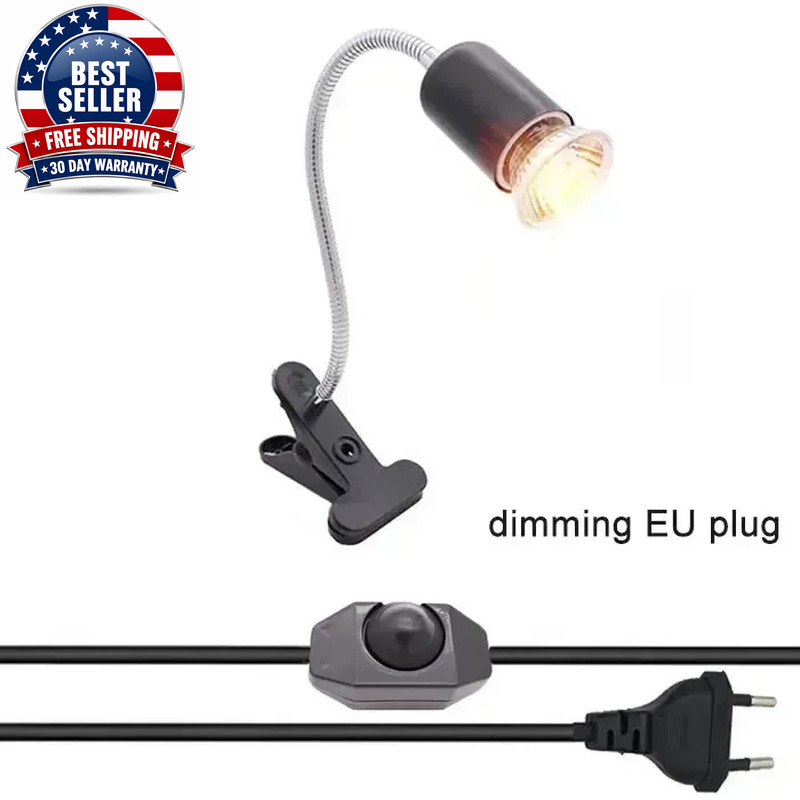 50W Halogen Bulb Included Reptile Heat Lamp Adjustable Gooseneck Aquarium Tank H