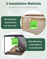 Pawfly Reptile Feeder Bowl – Escape-Proof Large, Corner Mounted Feeding Dish