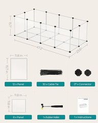 SONGMICS 20 Panel Pet Playpen for Small Animals Guinea Pig Bunny Hamster Fence