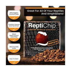 ReptiChip Reptile Substrate Coconut Chip Bedding 72 Quart Compressed Organic …
