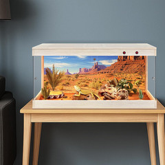 Reptile Enclosure,36 Gallons Reptile Tank with Wooden Top and Lockable Design,Te