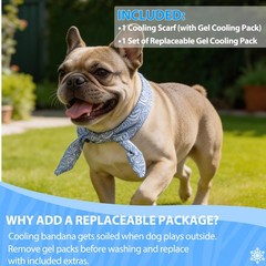 Dog Cooling Bandana with Cooling Pack, Reusable Dog Cooling Scarf with Water-…