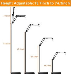 Reptile Lamp Stand Reptile Light Stand (15.7Inch to 74.3Inch) with 360° Adjustab