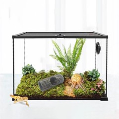Magnetic Reptile Hide Cave,Resin Hollow Tree Trunk Hideout Crested Gecko Lizard