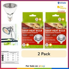 Deep Heat Infrared Heat Projector Bulb 75 Watt 2 Pack for Reptile Terrarium