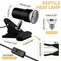 Reptile Heat Lamp, Turtle Lamp with 50W UVA/UVB Turtle Light Bulb, 360°Rotata…