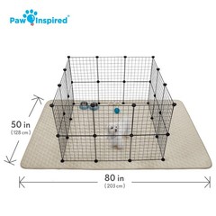 Paw Inspired 80×50 Inch Playpen Mat, Fleece Cage Liner, Beige | Super Absorbe…