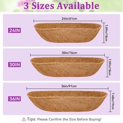 Halatool 30 Inch Coconut Liners for Planters (2 Pack) – Natural Coco Fiber