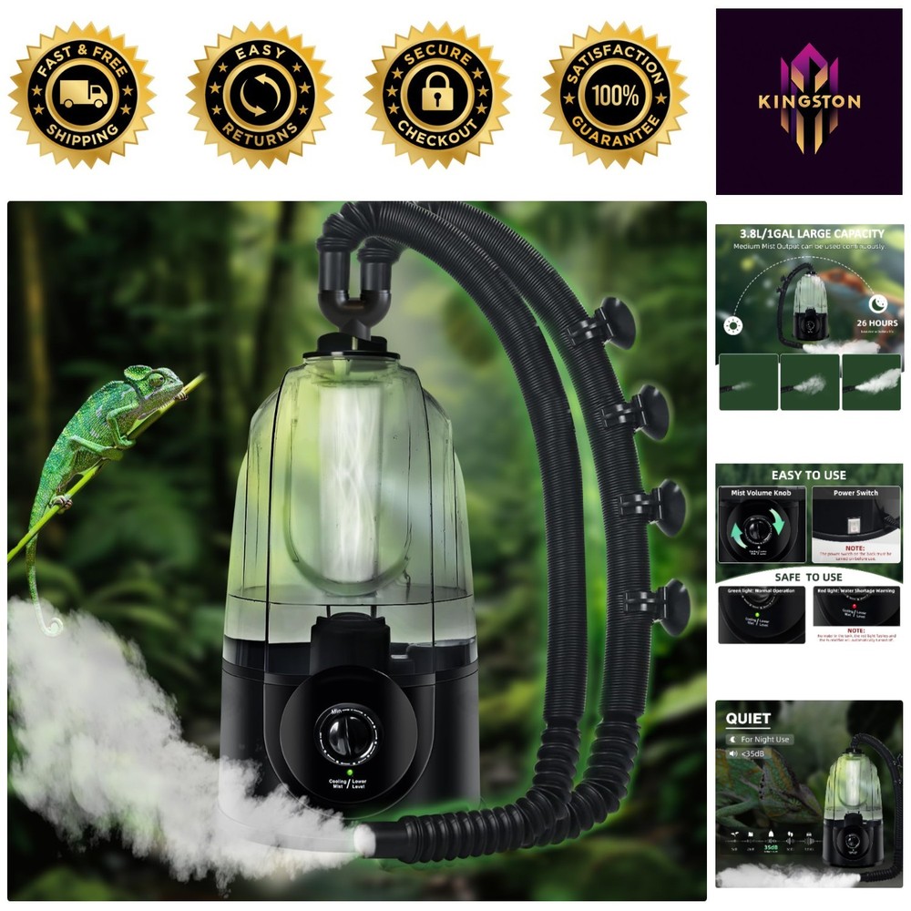 3.8L Ultrasonic Quiet Reptile Fogger Mister – Ideal for Terrarium Humidification