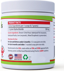 Trulysine L-Lysine for Cats Immune Support Oral 100 Grams ( 500mg / Scoop)