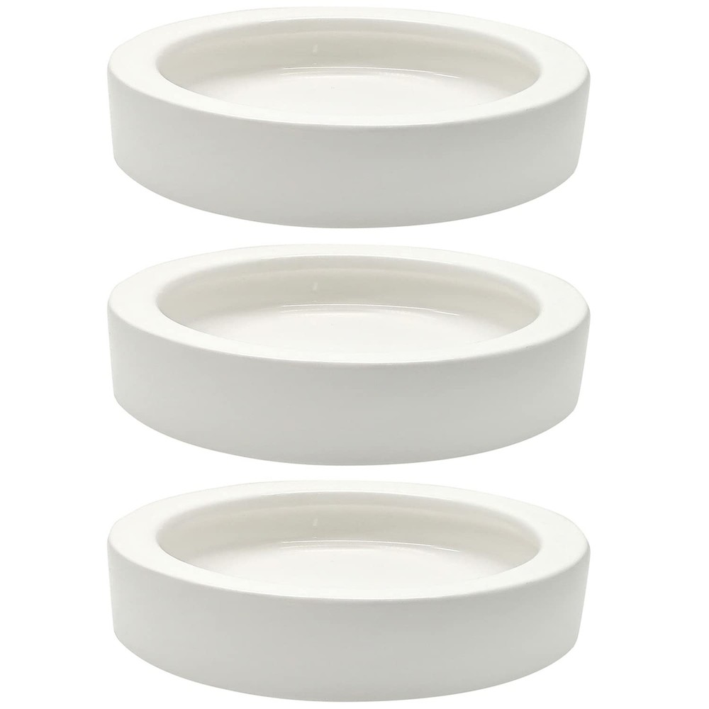 3 Pcs Reptile Food Bowl, Ceramic Water Feeder Bowl for Lizard 2.7 inch, White