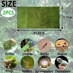 2Pcs Reptile Carpet Mat,35.4 x 17.7 in Terrarium Bedding Substrate Liner,Tort…