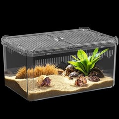 【No Assembly】 Breathable and Secure Reptile Tank with high Transpa