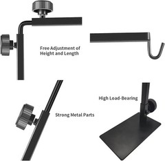 Reptile Lamp Stand, Adjustable 16-31 Inch Domes Heat Lamp Metal Bracket Floor…