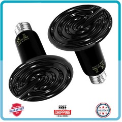 100W Ceramic Heat Emitter 2 Pack Reptile Brooder Lamp for Lizard Turtle Snake