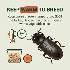 TC INSECTS Mealworm Adult Darkling Beetles Live Feeders for Reptiles Birds & Am