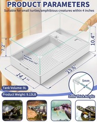 MoonOrange Large Turtle Tank (Tank + Water Pump), Acrylic Turtle Tank Starter…