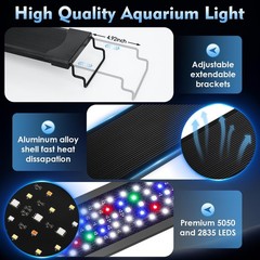 AQQA LED Aquarium Light 30W for 18-24 Inch Fish Tank, 24/7 Mode&DIY Mode Full…