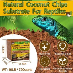 Halatool 10 LBS Coconut Husk Chips for Reptiles, 72QT Compressed Coco Chips S…