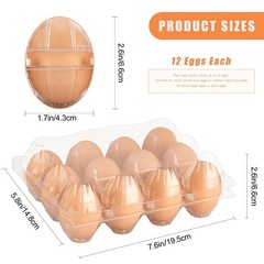 Egg Cartons 100 Packs, Plastic 3×4 Grids, Clear Egg Cartons Cheap Bulk for 12…