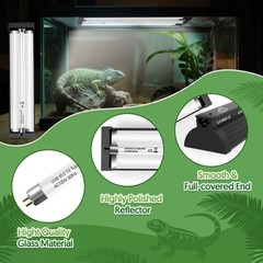 QZQ T5 UVB Reptile Light Fixture Combo Kit 8W, UVB Light for Reptiles with Sw…