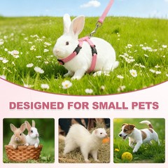 Rabbit Harness and Leash, Small Animal Harness( 2Pcs, Yellow/Sky Blue)